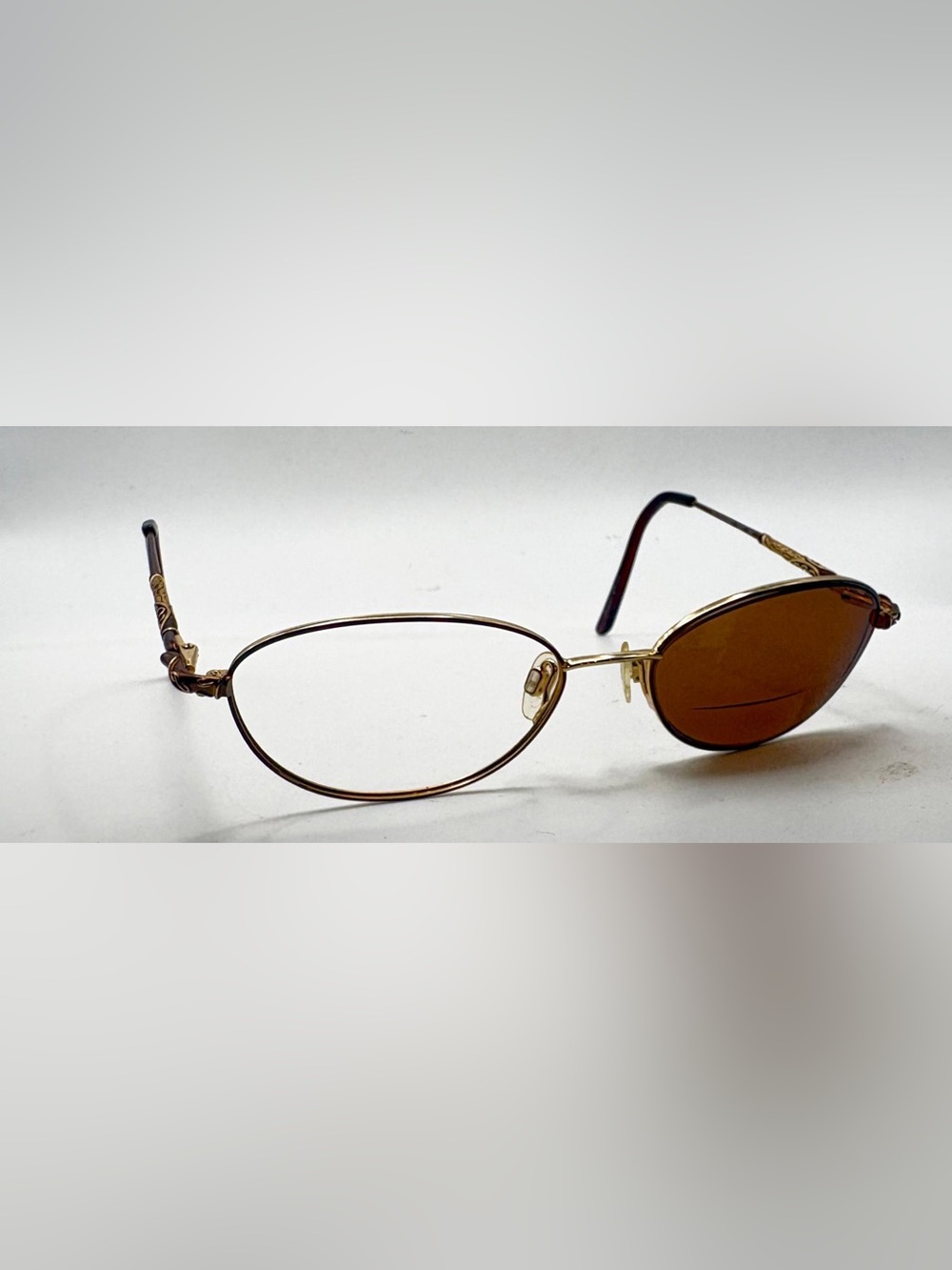 Sophia Loren M166 Brown Gold Oval Sunglasses Frames Only
